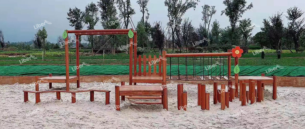 wooden outdoor playset
