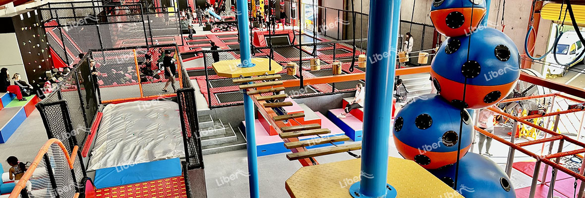 diverse trampoline park attractions