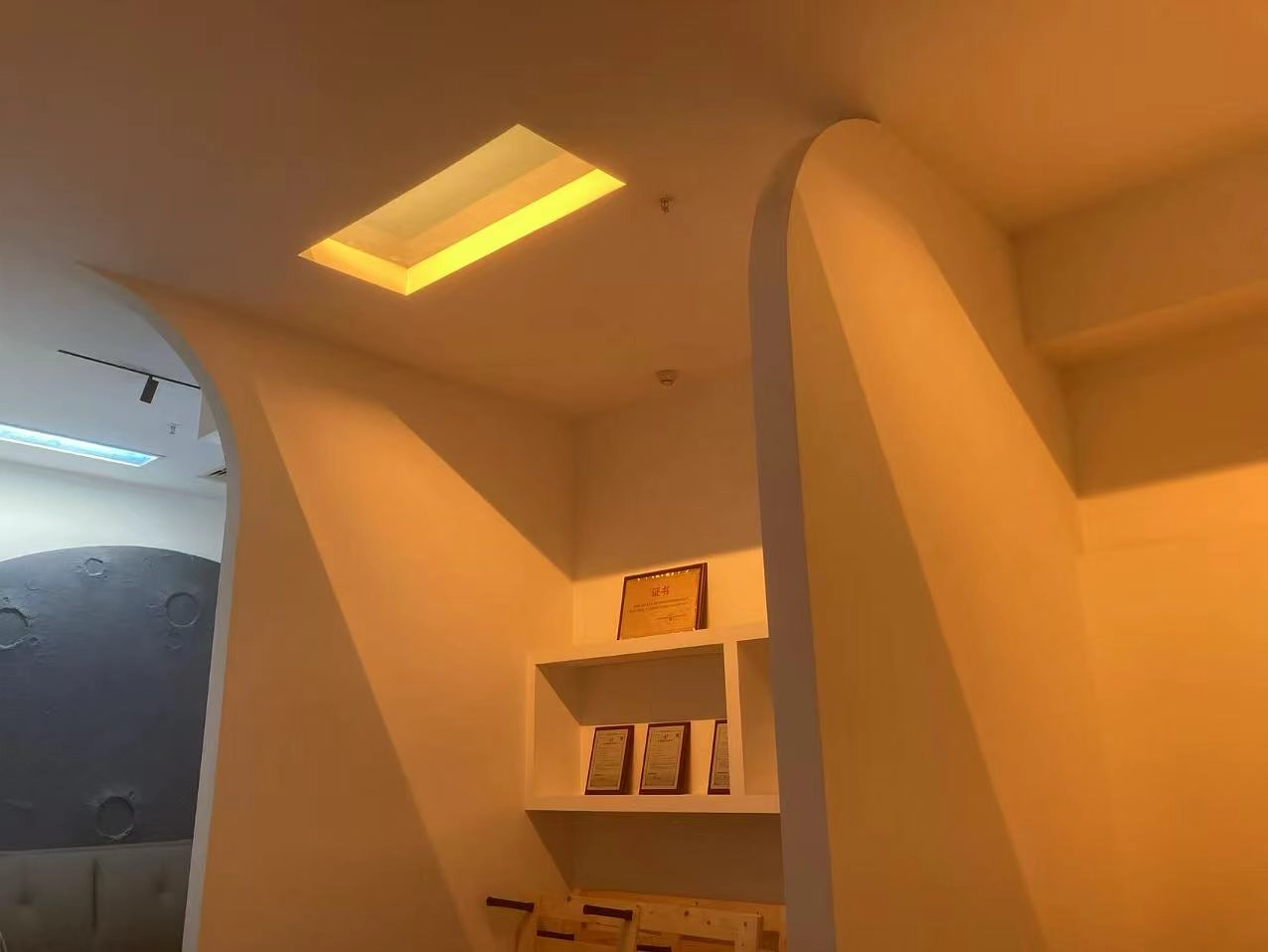 Luminlight 45° asymmetric beam artificial skylights for showcase