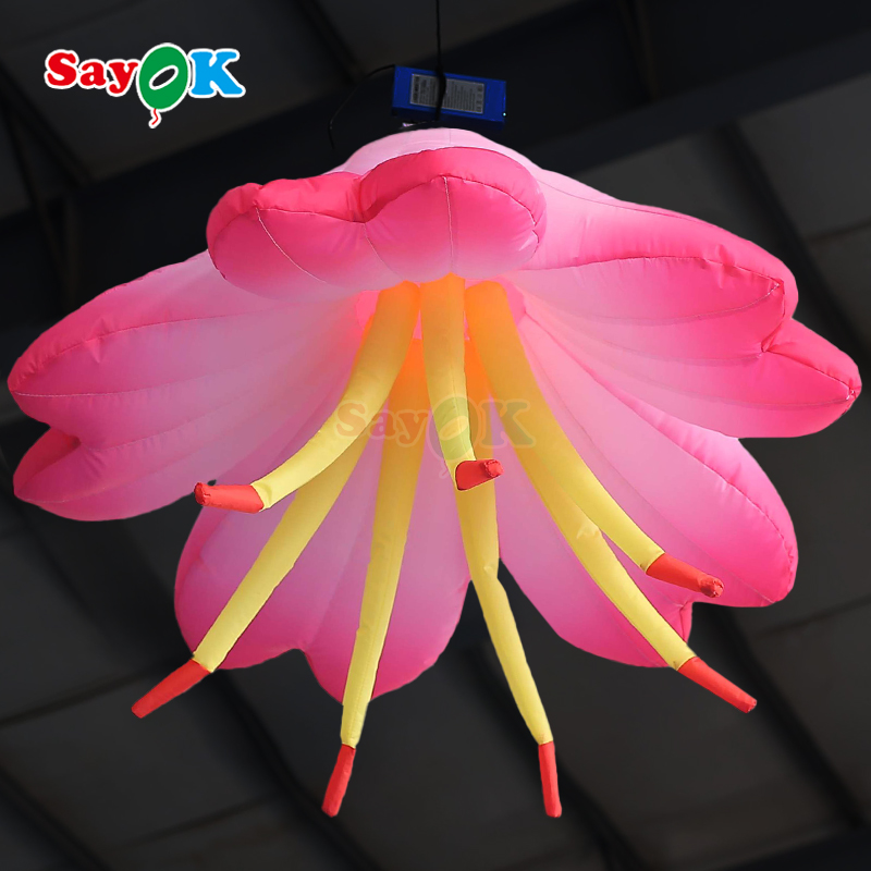 giant hanging inflatable flower