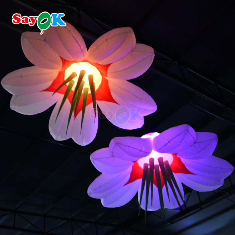 giant inflatable flower with lighting