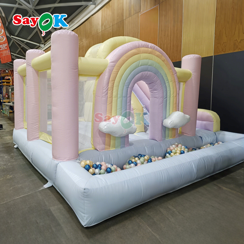 rainbow inflatable bounce house for kids