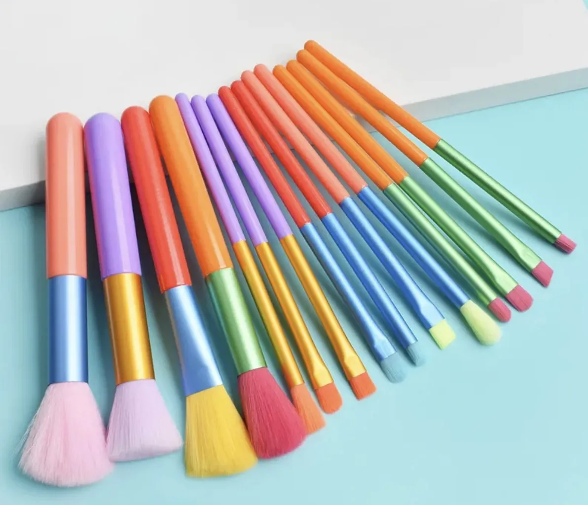 colorful cosmetic brushes