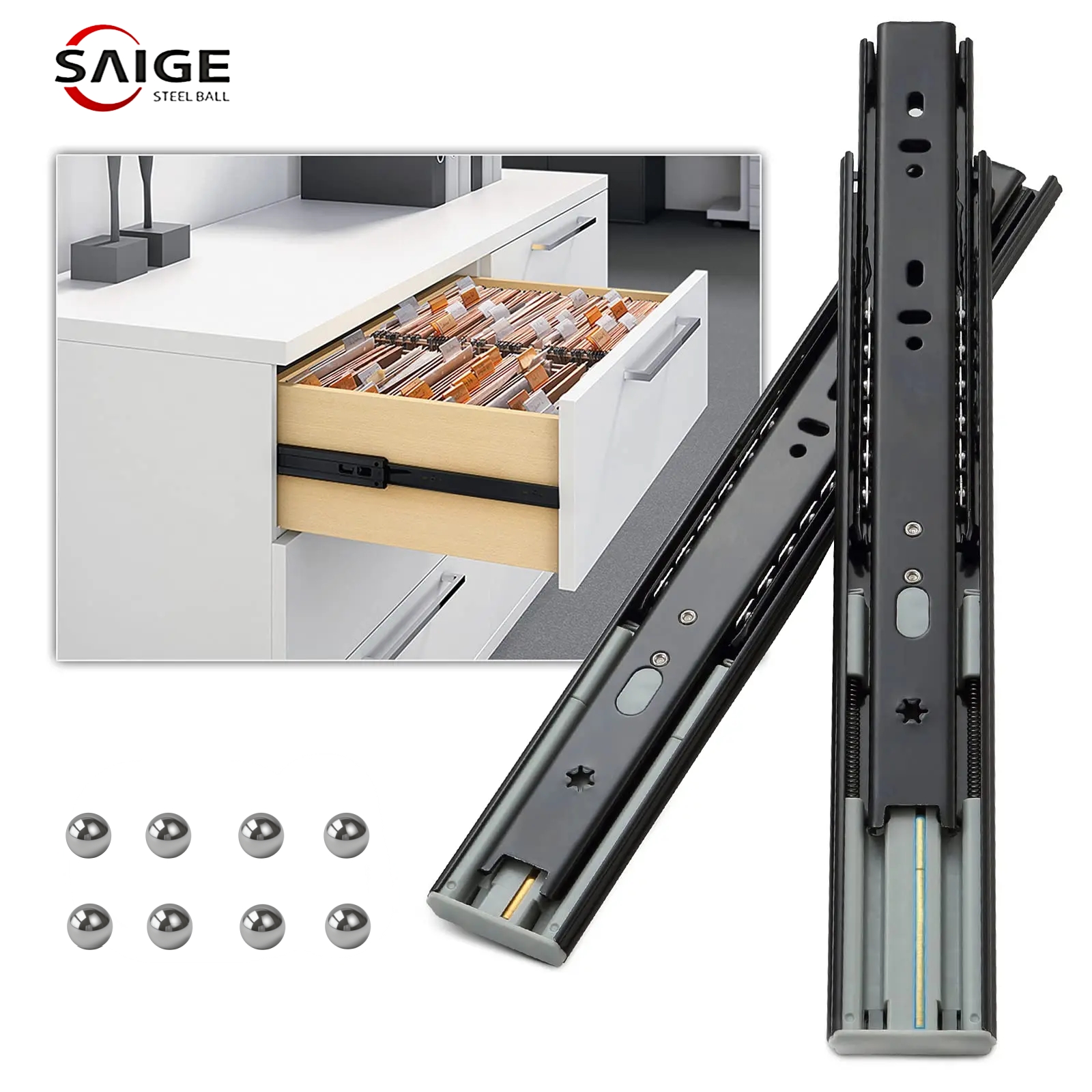 Ladder sliding track steel ball