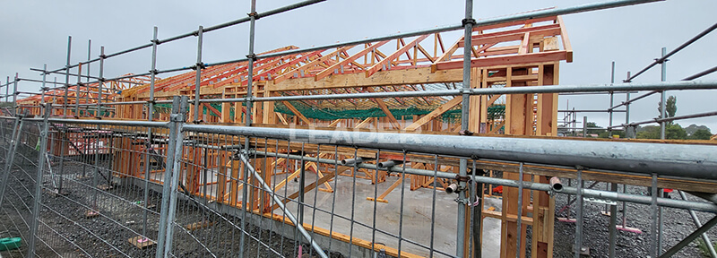 Laminated Veneer Lumber is used in house construction