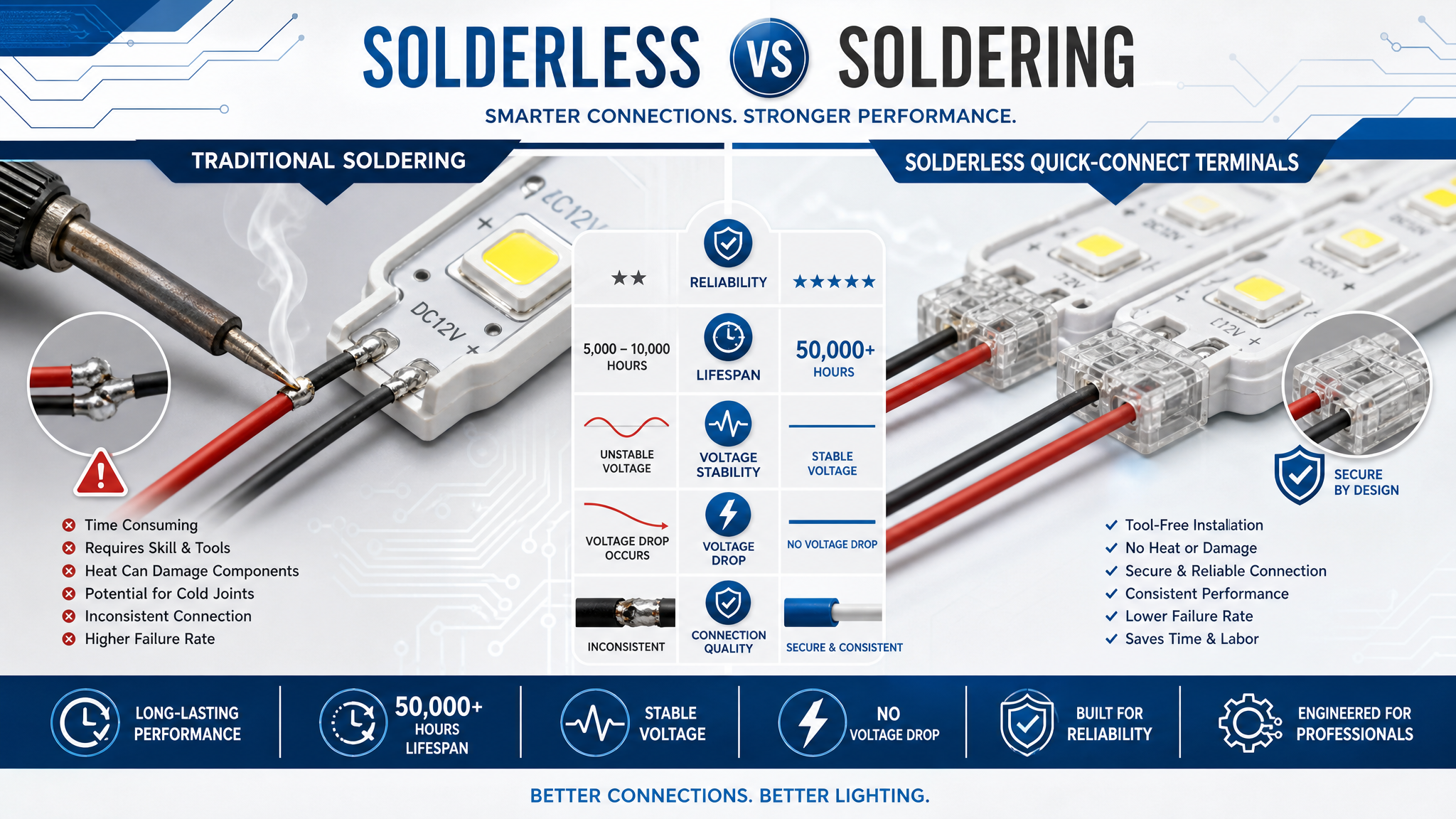 Solderless VS Soldering