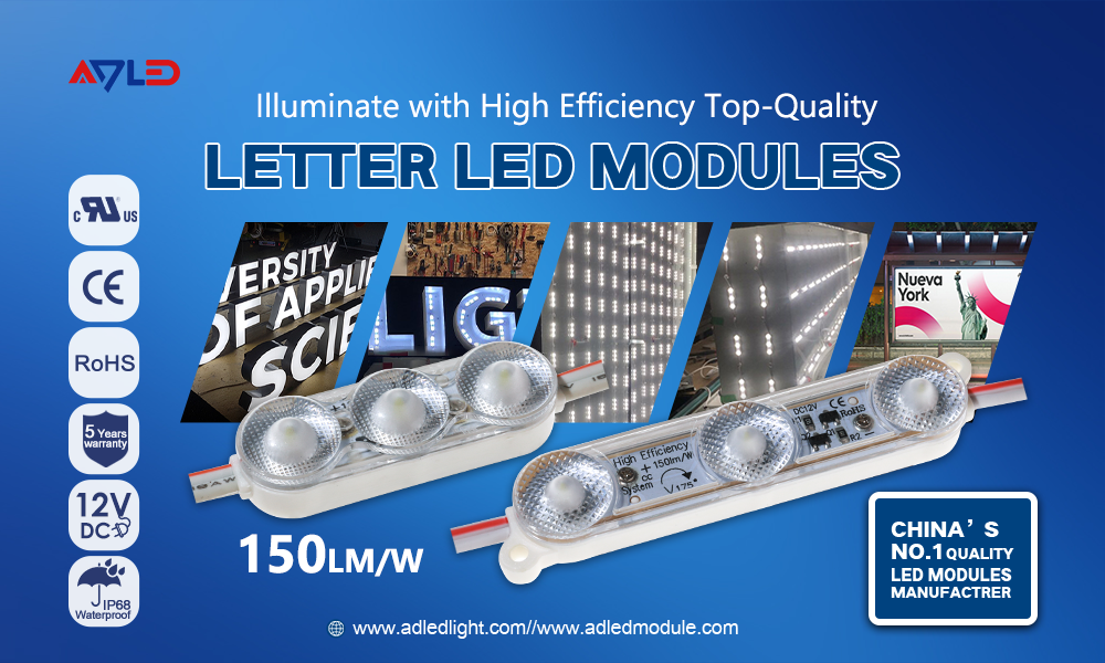 LED module beam angle for thin light box