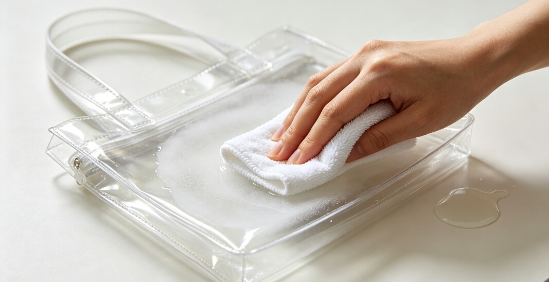 Wrong cleaning method makes your vinyl or pvc bag cloudy again after drying