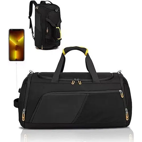 black gym duffle bag