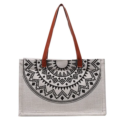 Vintage printed canvas bag