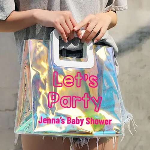 PVC Handbags Waterproof Iridescent Gift Bag