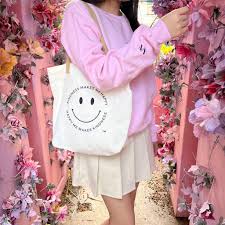 smiley tote bag