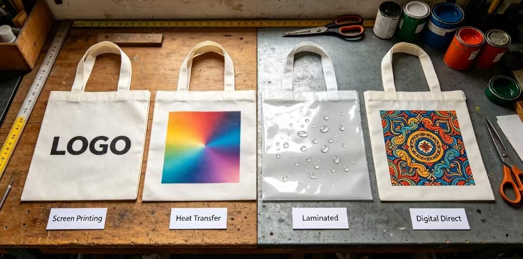 Multiple printing options for custom non woven tote bag customization