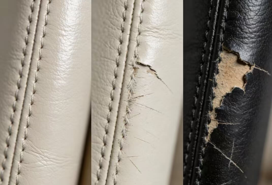 scratched leather