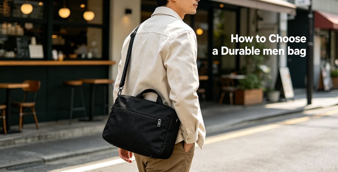 Durable men canvas bag for daily commute