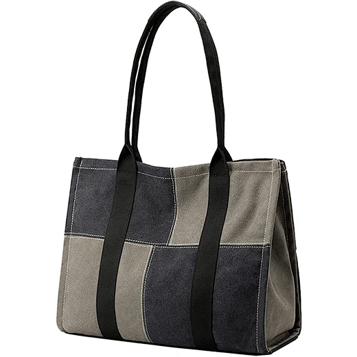 canvas black tote