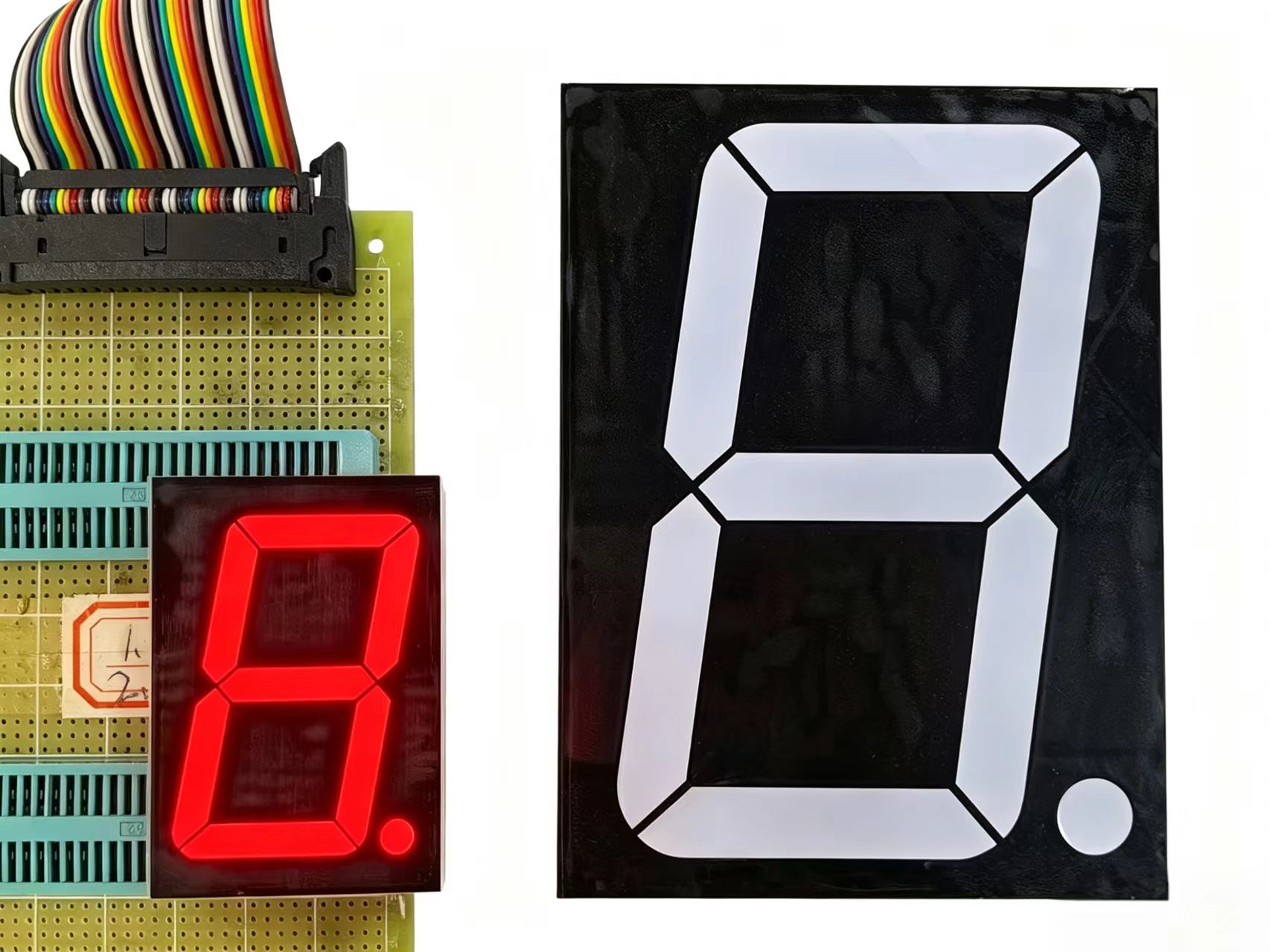 Comparison of numeric LED display digit height and viewing distance