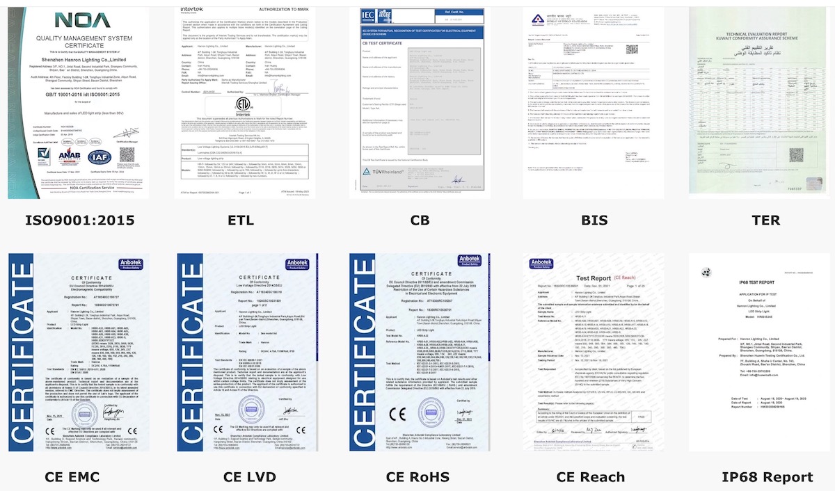 led strip light certificate to make sure Electrical Safety
