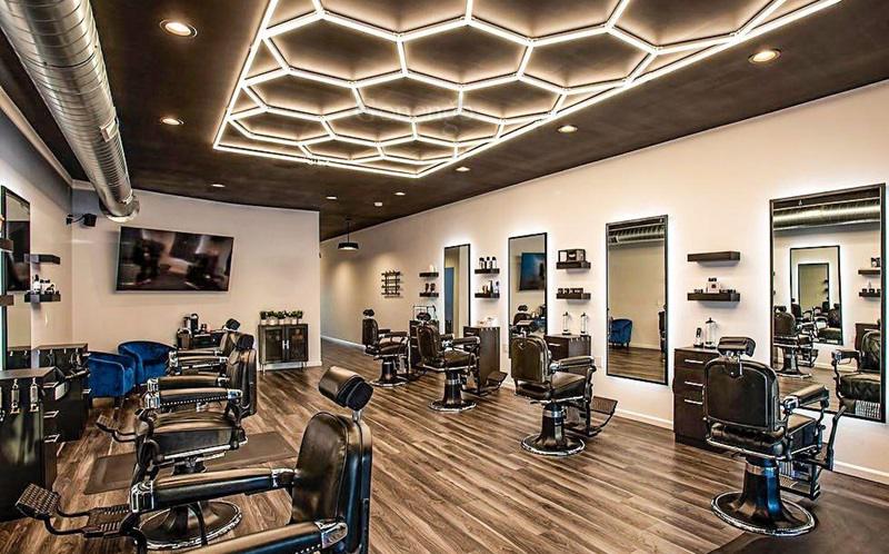 barber shop with led light
