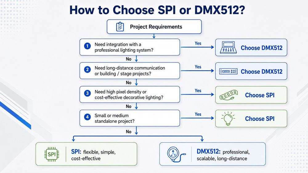 How to Select SPI or DMX512