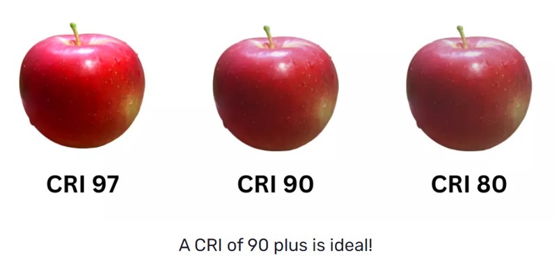 apple under different CRI light
