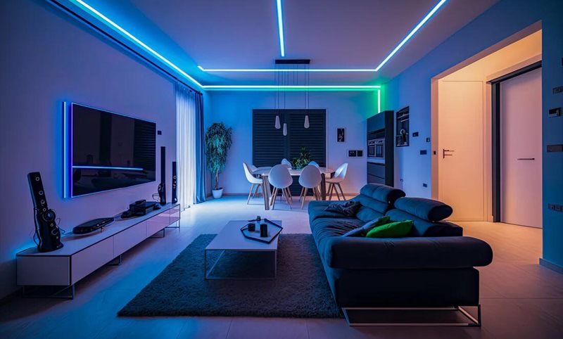 led strip light light up in dinning room