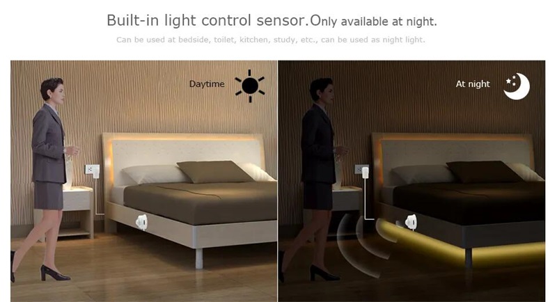 La función de la tira de luz LED para la cama