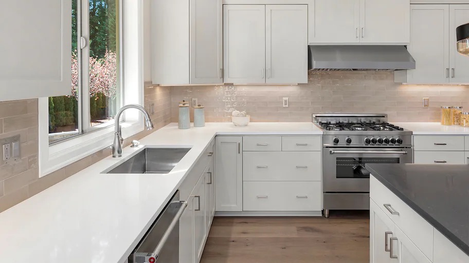 led strip light at kitchen