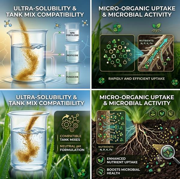 x-humate New gen ultra solubility and compatibility fulvic acid for organic bio stimulant use