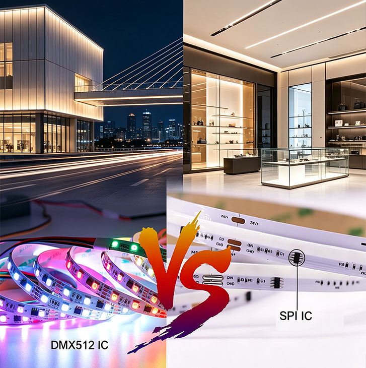 dmx vs spi addressable LED strips