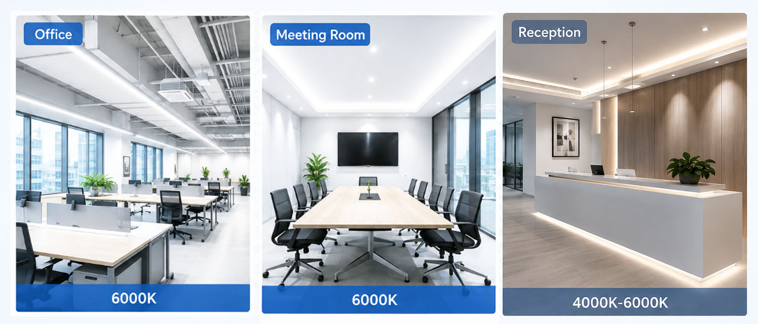 led strip color temperature for office