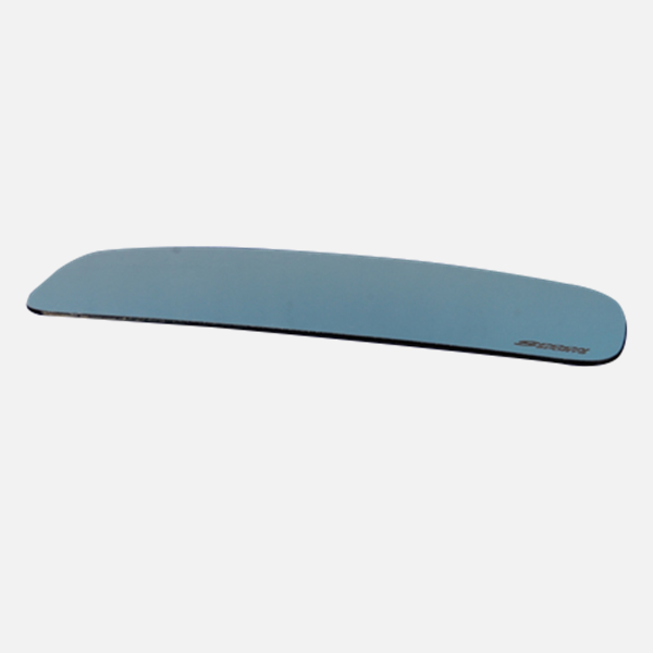 blue rear view mirror
