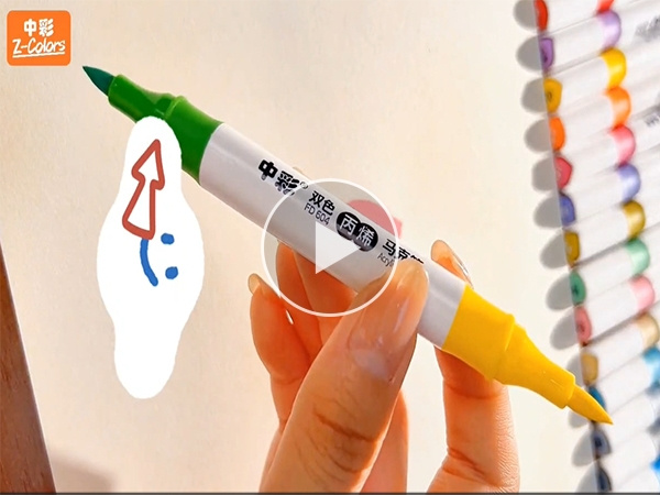 the dual tip dual color acrylic marker