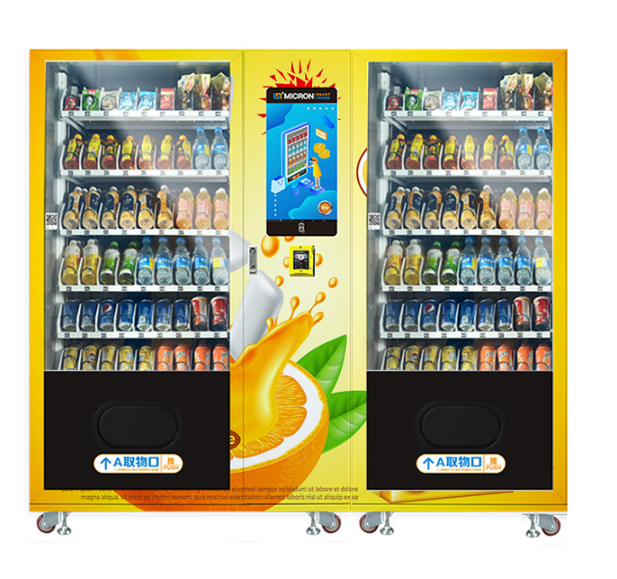 Smart fridge and spiral vending machine in the City park