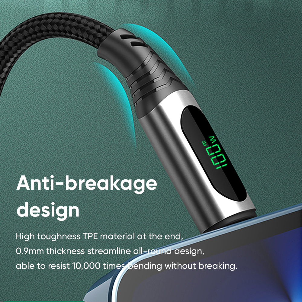 fast charging usb cable with led display