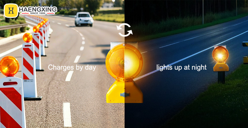 solar led barricade warning light