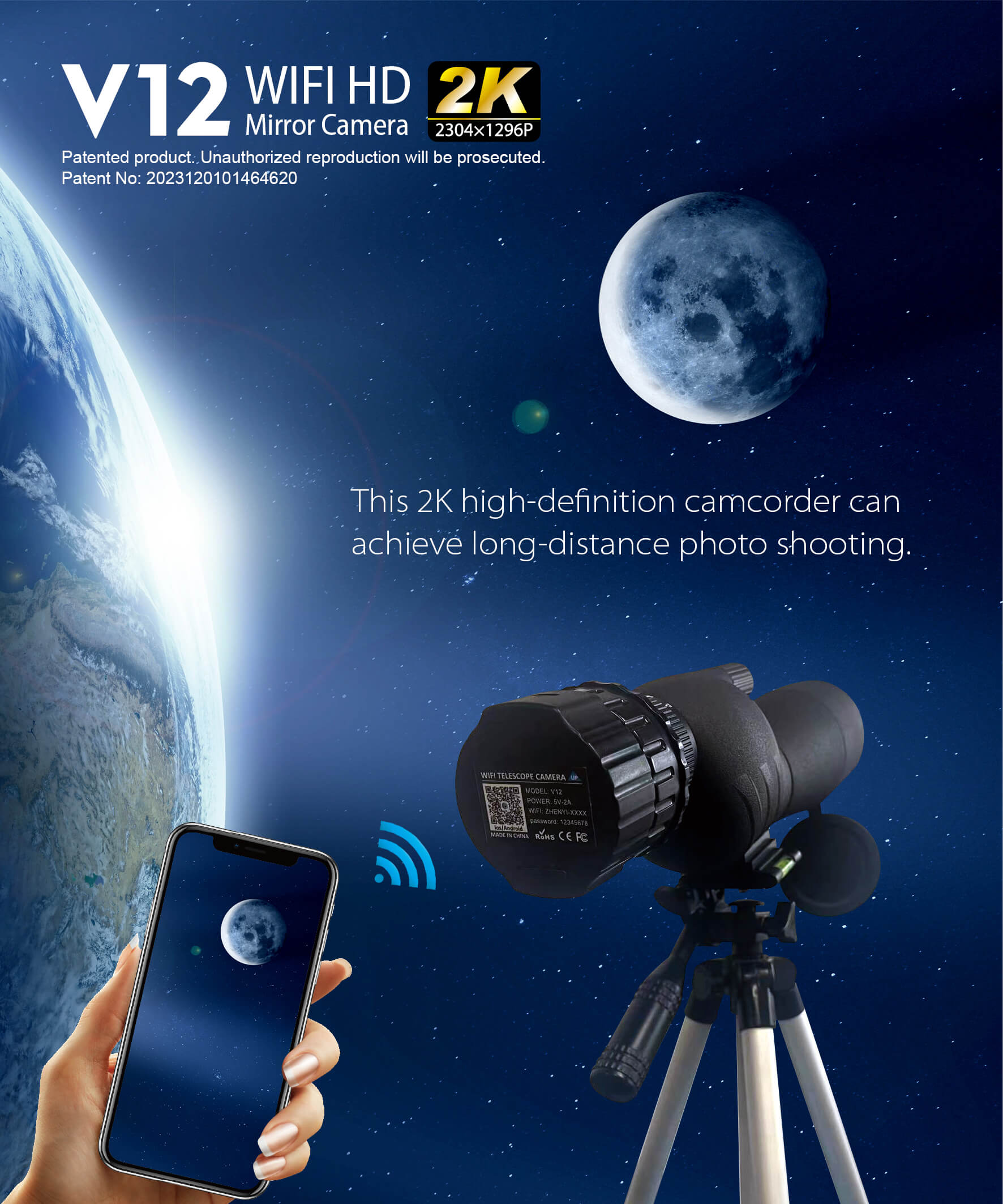 2K WiFi HD Telescope Camera
