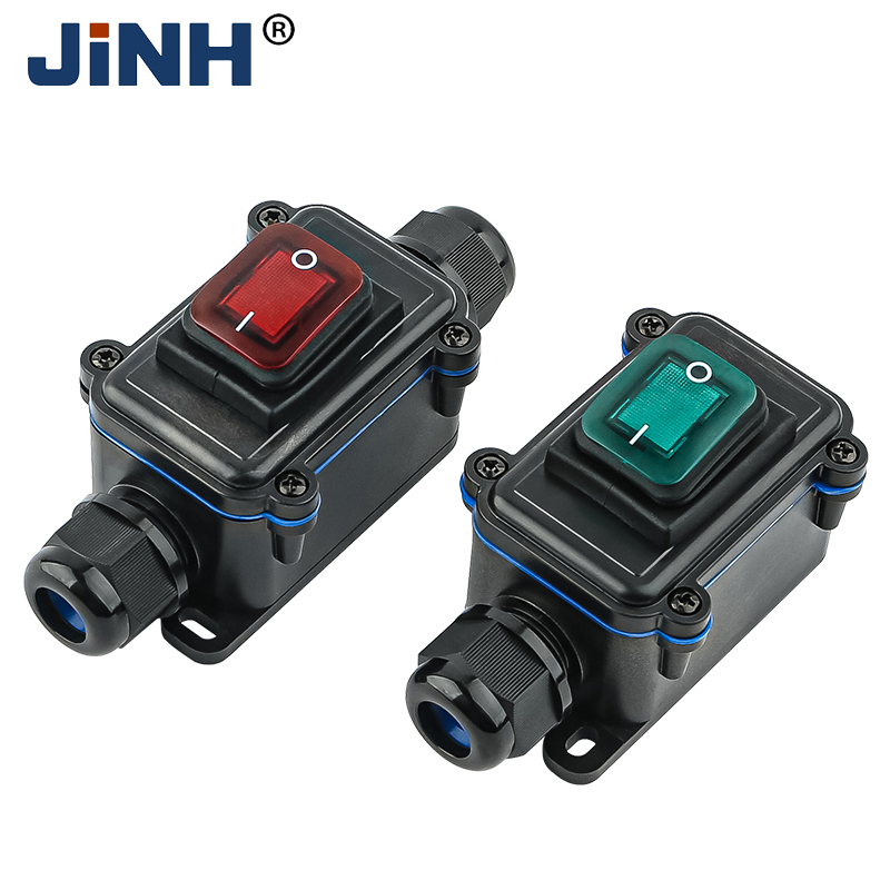 Boat Type Button Switch Waterproof Box ,IP 65 junction box black