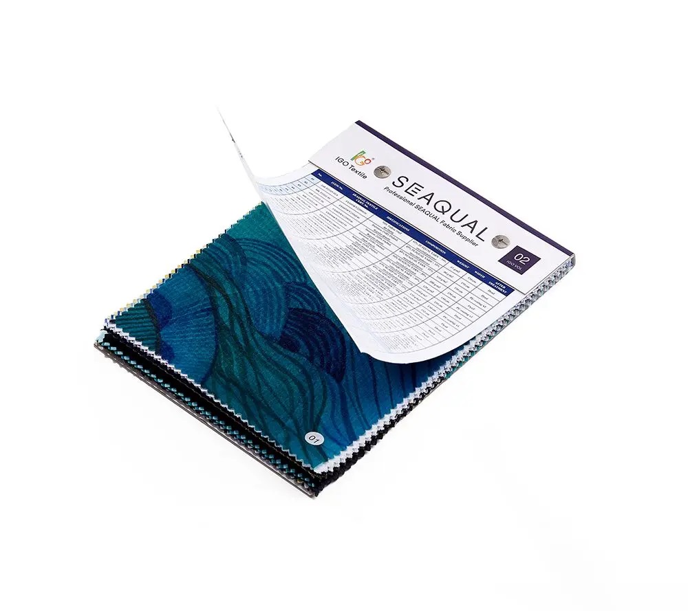 Swatches book made from SEAQUAL® fabric