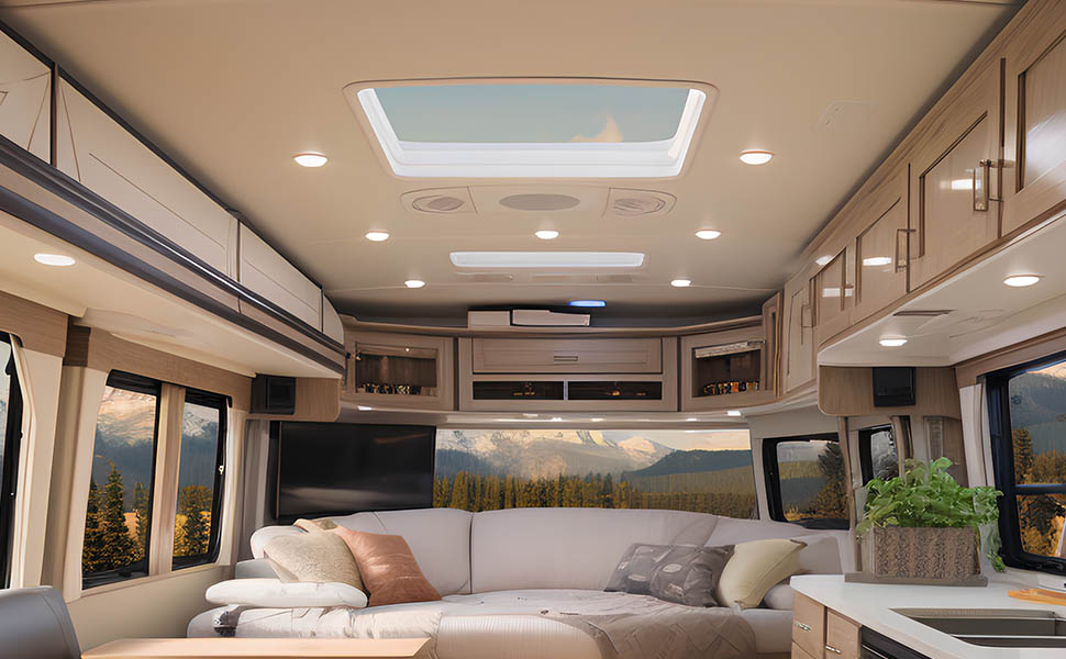 ODM rv ceiling lights、caravan interior lights、campervan roof light