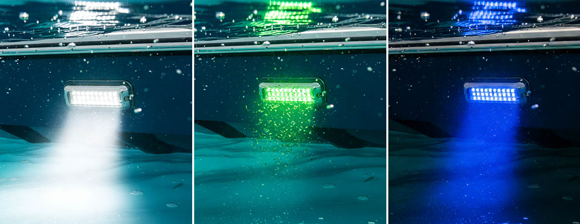 LED underwater boat lights for fishing boats Different colors offer different fishing advantages