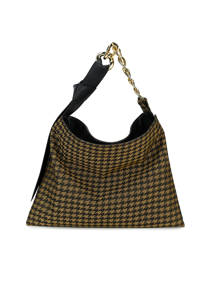 Yarn-dyed tote handbag