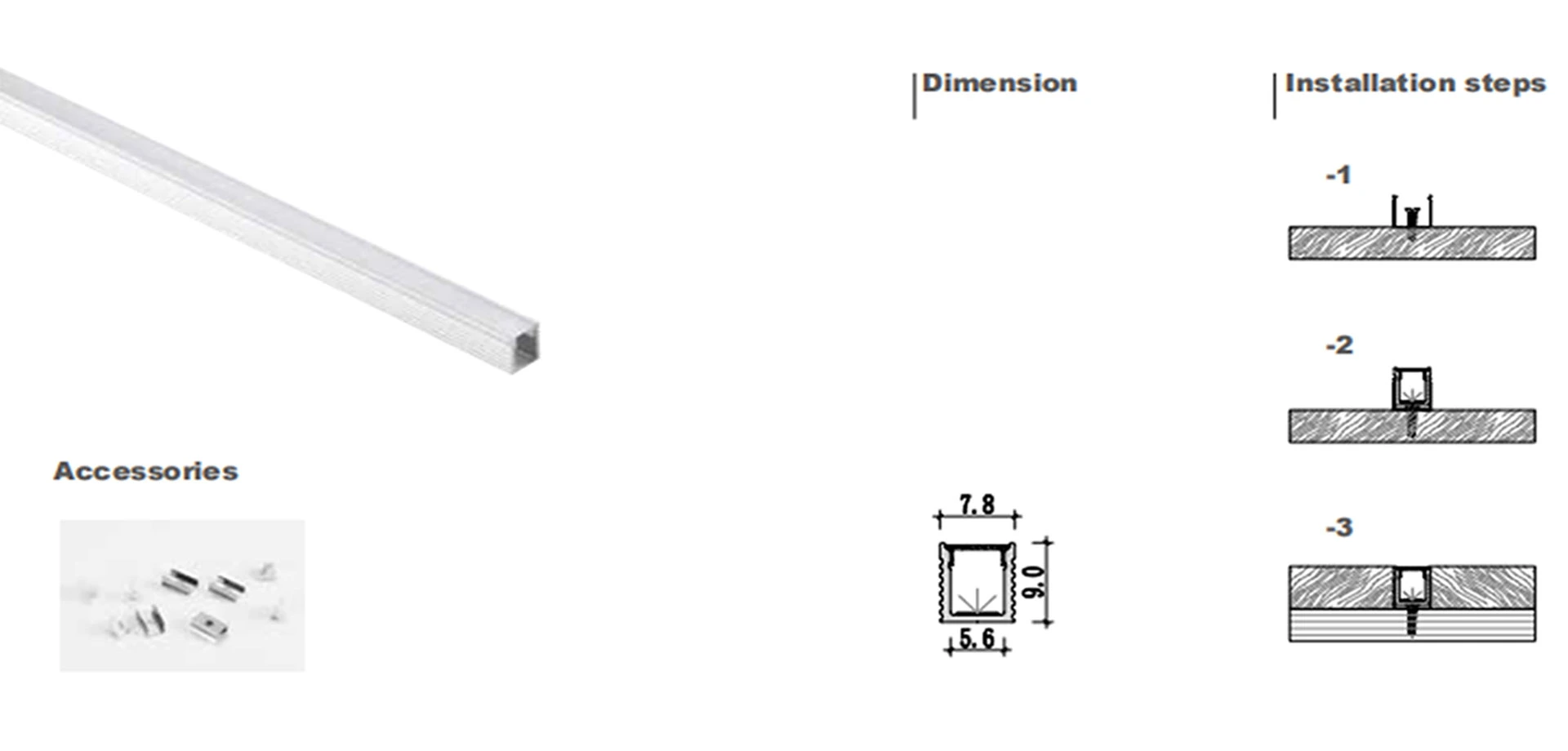 hotsale profil en aluminium léger de bande, enveloppe en aluminium pour la lumière menée, piste menée en aluminium