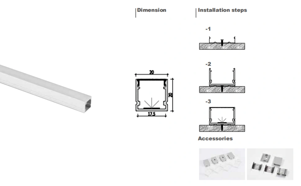 high quality profil en aluminium léger de bande, enveloppe en aluminium pour la lumière menée, piste menée en aluminium