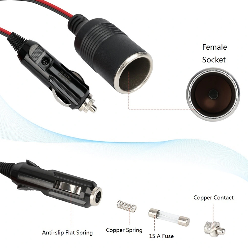 car outlet adapter,male cigarette lighter plug,car cigarette lighter socket adapter CE