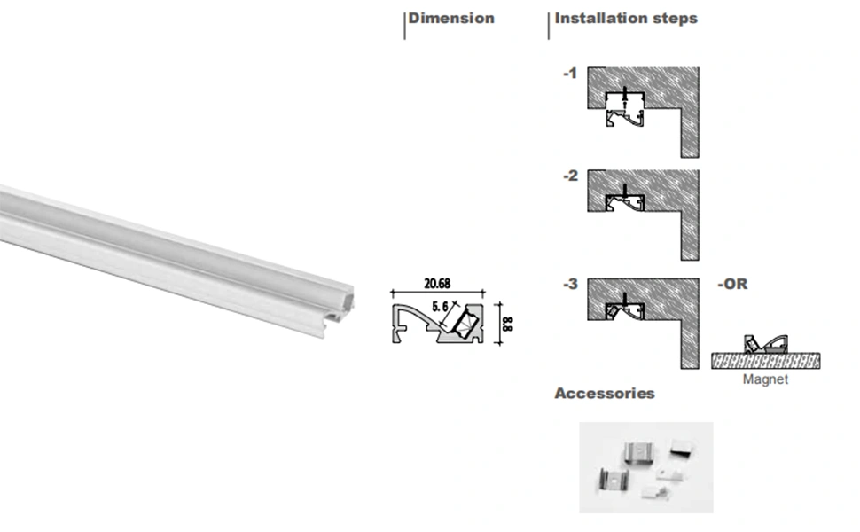 best profil en aluminium léger de bande, enveloppe en aluminium pour la lumière menée, piste menée en aluminium