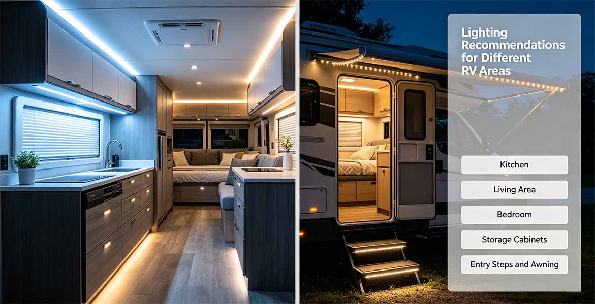 Lighting Recommendations for Different RV Areas
