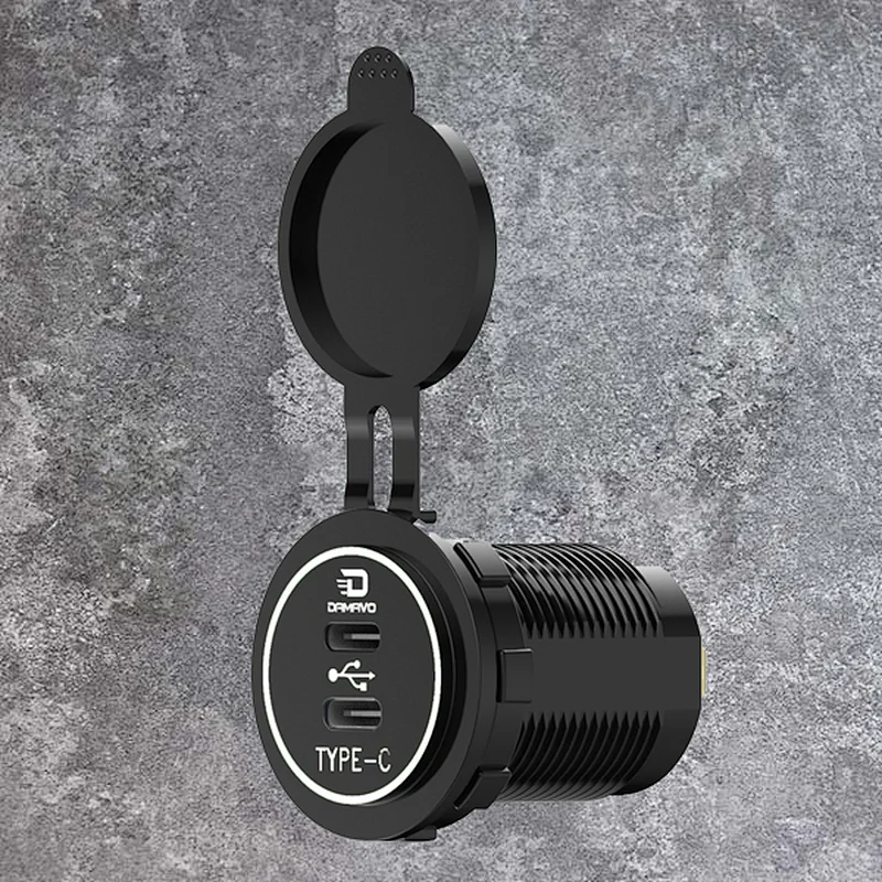 DAMAVO car usb flush mount, laptop car charger usb c, car charger with outlet plug