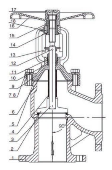 Valve cross-section diagram