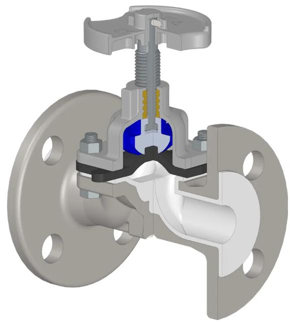 Cutaway view of valve